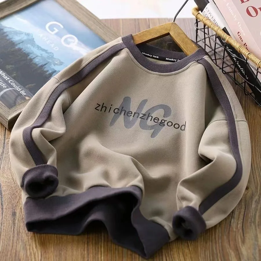 

Boys T-shirts Spring Autumn 2023 Children Cotton Sweatshirts Clothing For Baby Girls Pullover Coats Teenagers Outerwear Kids Top