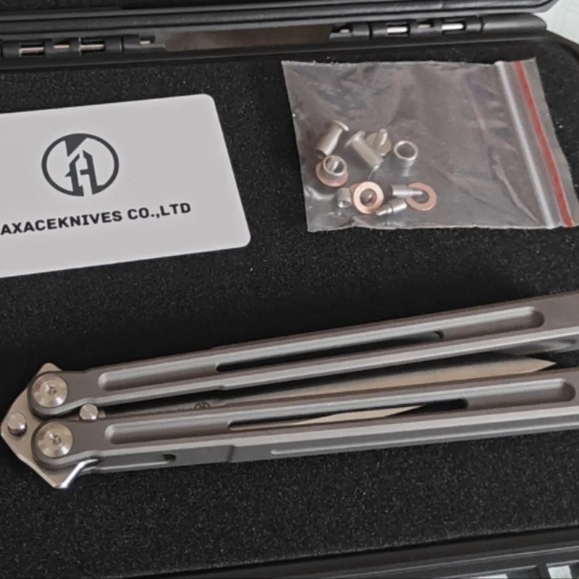

Maxace Petrel Balisong TC4, титановые ручки, M390, стальная втулка лезвия, поворотные штифты, булавки, нож-бабочка, ручной инструмент для повседневного использования