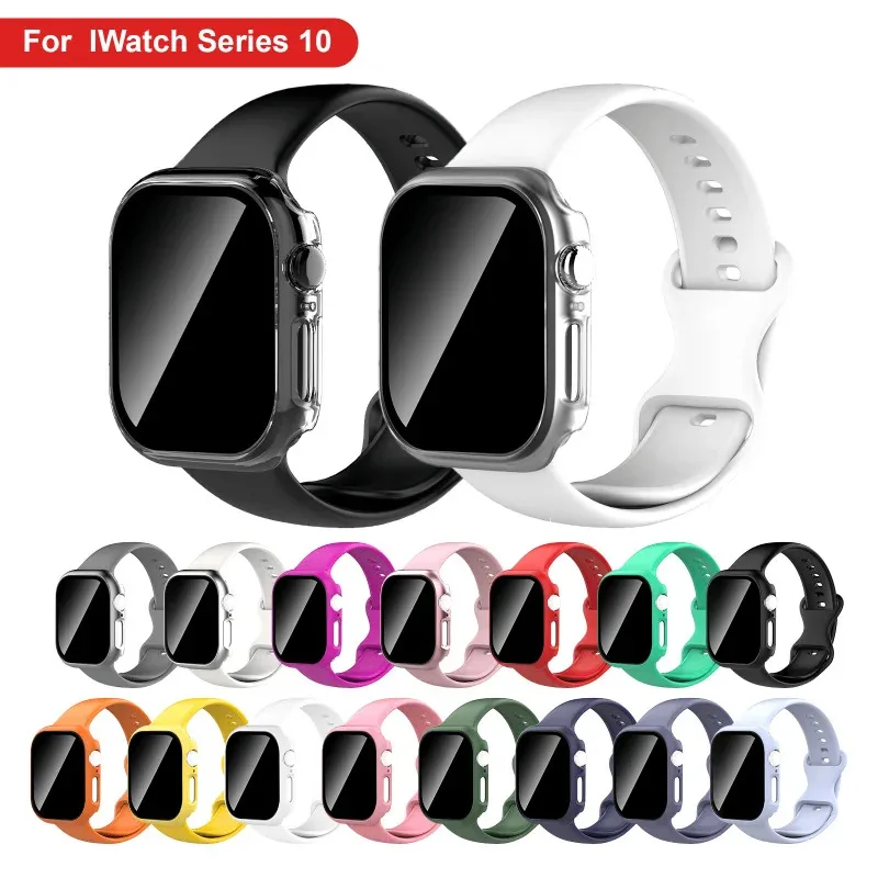 Dual Silicone Strap & Case Set for Apple Watch - Full Coverage Protection in 16 Colors