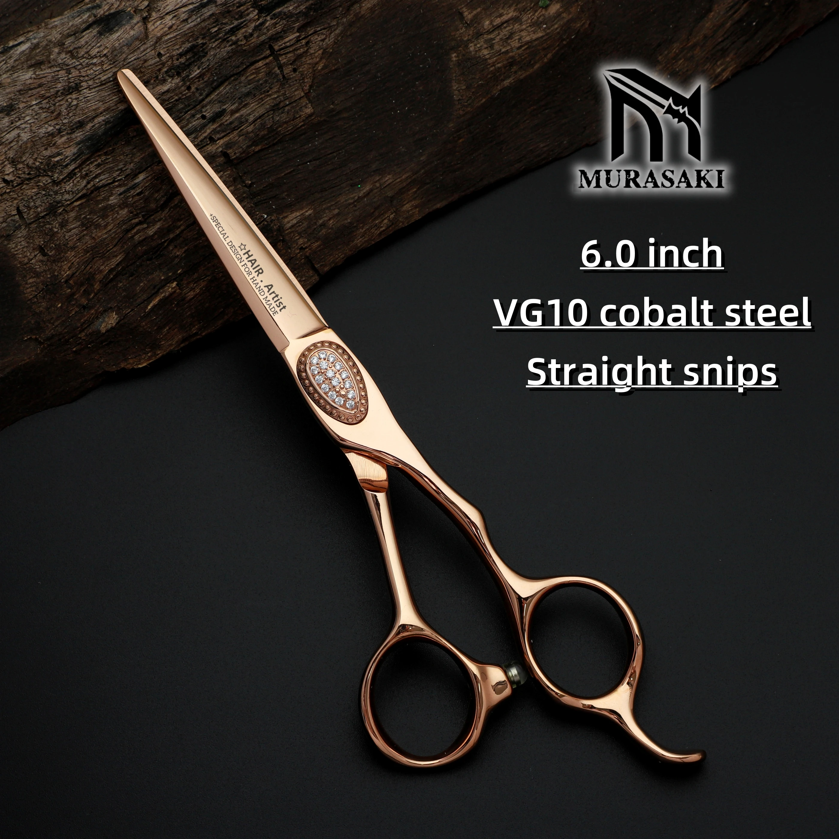 MURASAKI 6 Zoll professionelle Friseurschere, japanisches Friseurzubehör aus 440C-Stahl, extrem feine Effilierschere – Detail 17