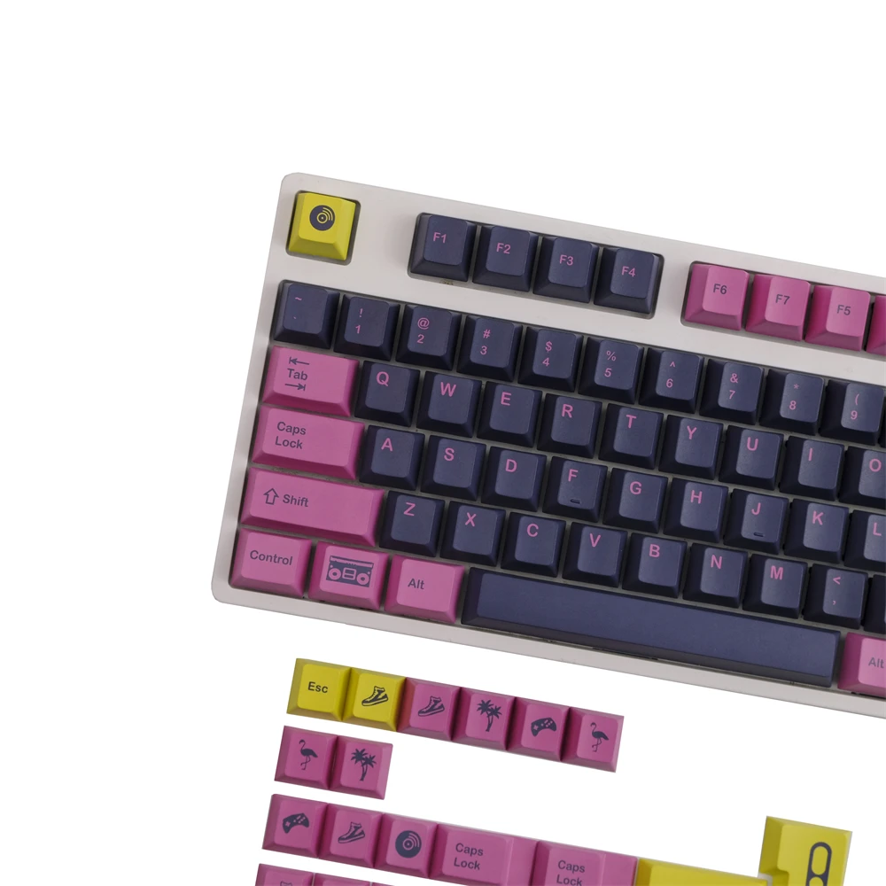 pbt keycaps chaves gmk retrowave keycap cherry perfil para mx switch teclado mecânico