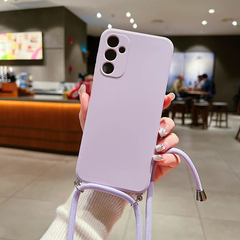 thumbnail image 1 of Funda con correa cruzada para Samsung Galaxy, carcasa trasera de TPU suave de silicona, S24, S23, S22 Ultra, S21, S20 FE, S10, S9, S8 Plus, Note 20, 1 of 4