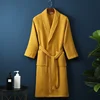 Robe en coton éponge pour printemps et été, Robe du matin fine, peignoir gaufré à manches longues, serviette de bain de beauté d'hôtel pour Couples