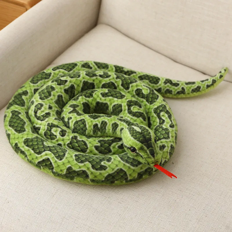 1 pieza de 200 cm/300 cm de serpiente gigante de peluche de juguete de simulación de serpiente de pitón dorada larga de peluche para niños, regalo para decoración del hogar