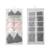 Beige Bedroom Closet Underwear Storage Bag Household Wall-Hanging Double-Sided Storage Fabric Bra Socks Briefs Organizer Rack 6