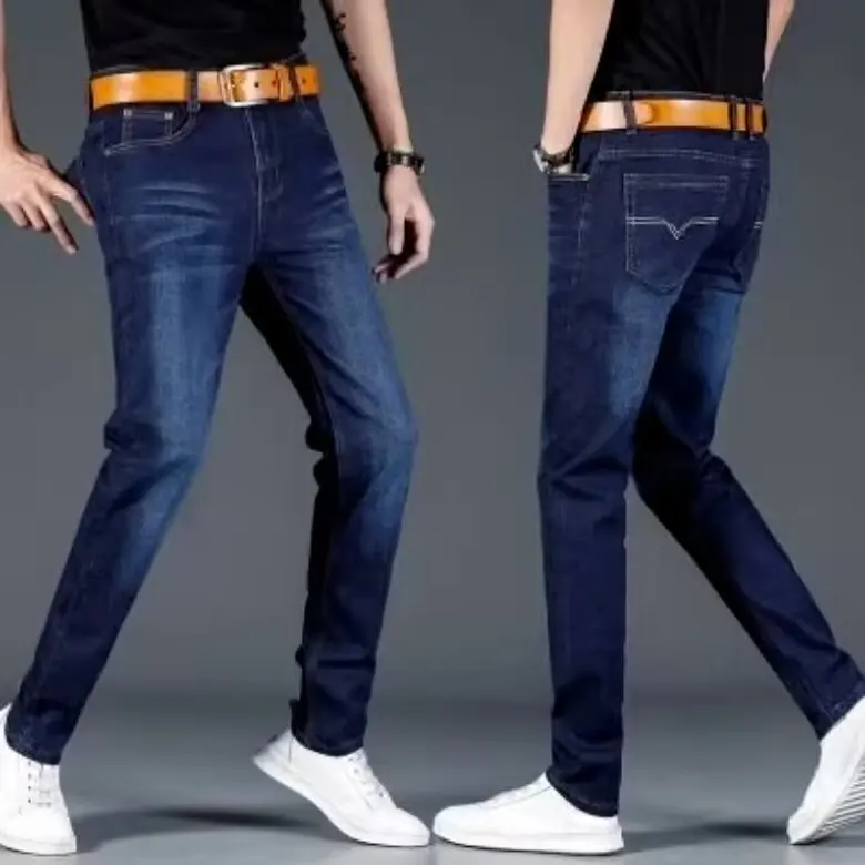 Men Jeans Spring Autumn Men Straight Leg Business Jeans