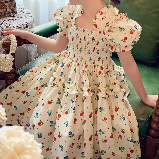 Robes pour filles, nouveaux styles d'été, vêtements pour enfants, vêtements d'été, robes d'été à la mode pour filles, jupes fleuries 1