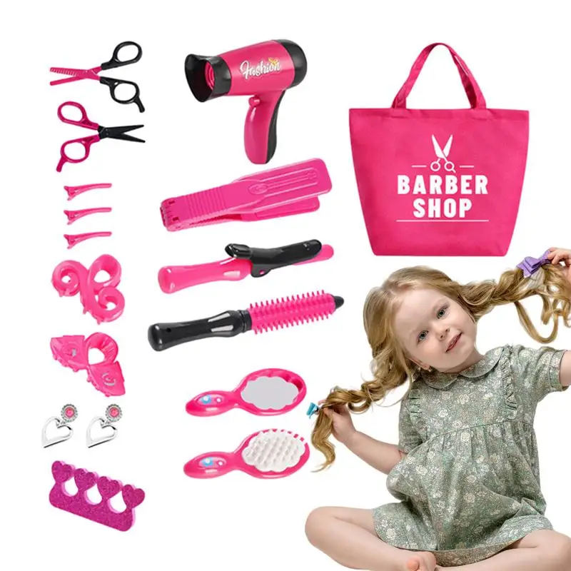 

Pretend Play Hair Styling set Hairdressing Hair Dryer toys Simulation makeup Beauty Salon toys Set Dressing Up Toys For Girls