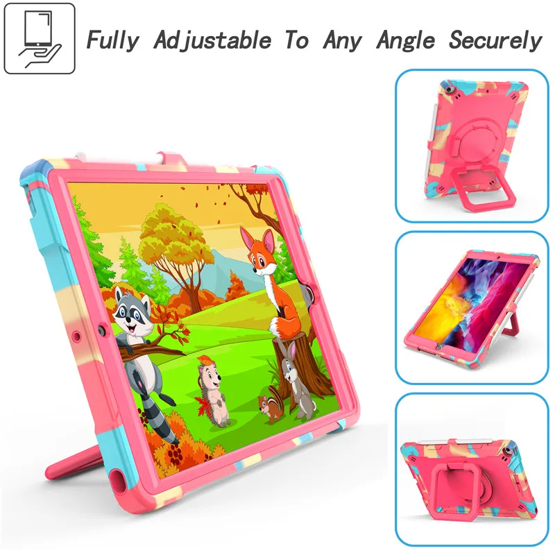 Capa à Prova de Choque com Suporte de Anel para Crianças Ipad Air Ipad 10.2 7th 8th 9th Generation Ipad Pro 10.5 11 2023 - Imagem 4
