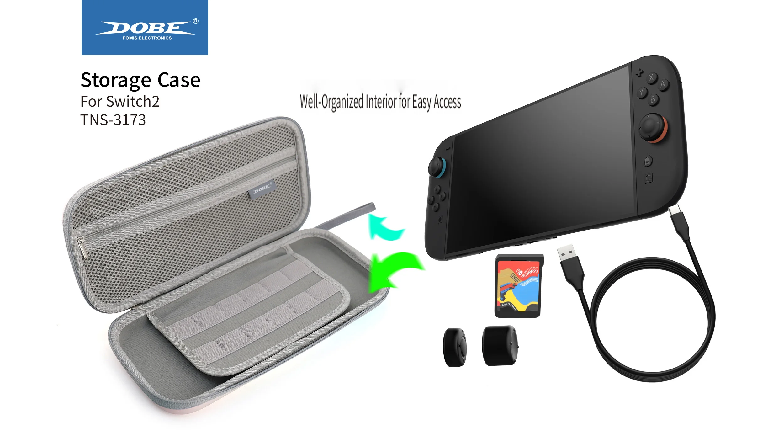 Switch 2 Case Pink Blue and Blue Green Color Options