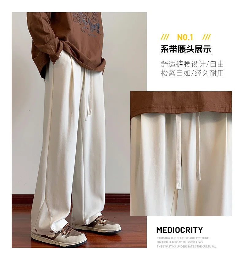 Description Picture 5 of itemAutumn New Casual Pants Men's Trendy Brand Wide Leg Knitted Loose Sports Versatile Guard Pants Men's