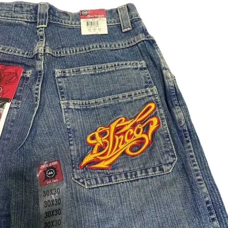 Y2K Harajuku Baggy Jeans men JNCO vintage Hip Hop Embroidered high quality jeans Goth streetwear men women Casual wide leg jeans