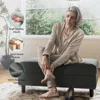 46 Inches Wide Linen Coffee Table Long Shoes Bench Footstool, Storage Chest, Foot Rest Stool, Storage Ottoman Bench 5
