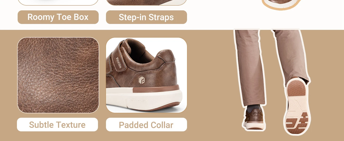 Scarpe in pelle da uomo per piedi larghi comode sneaker casual_voghion.com