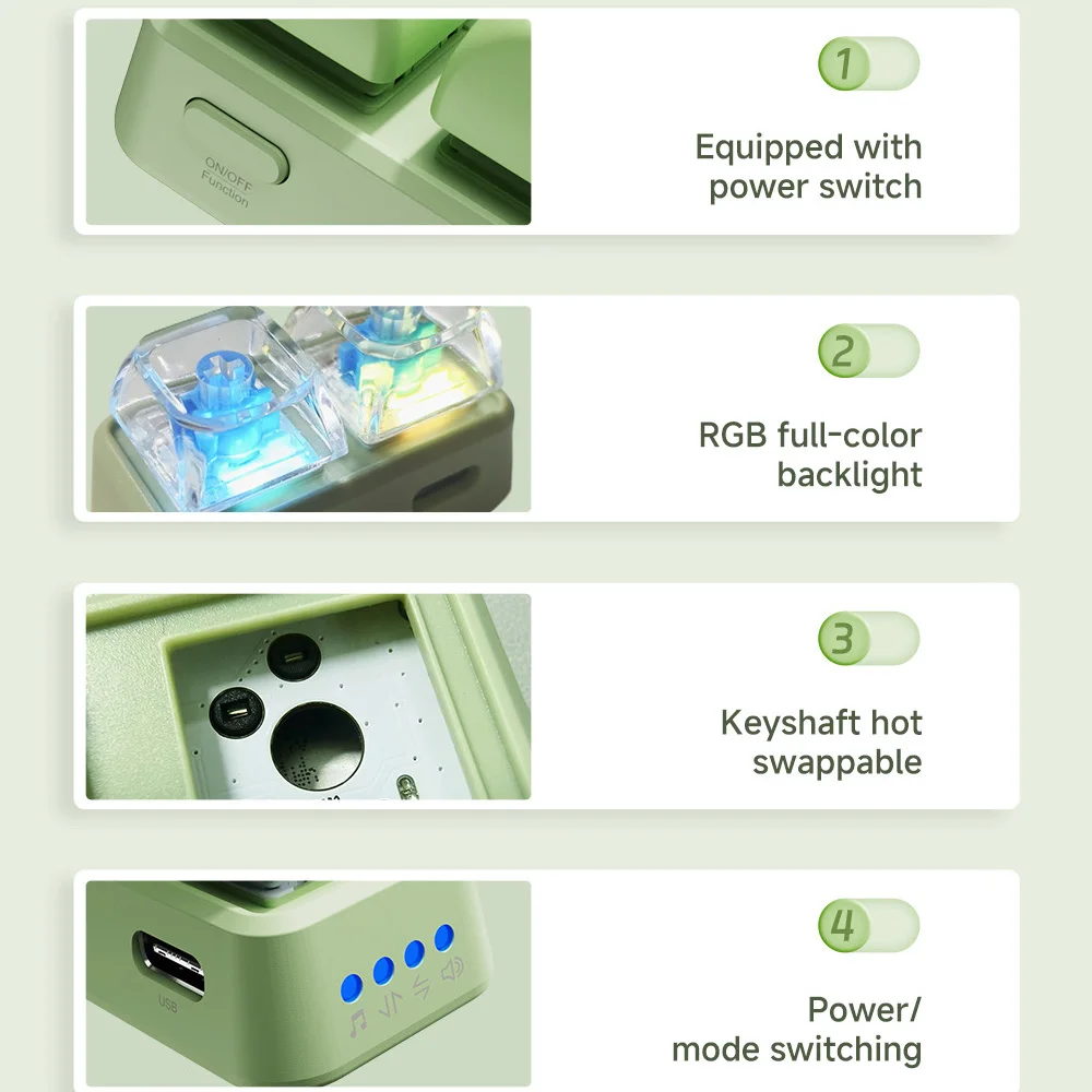 Bluetooth Dual Button Keypad Remote for E-book Page Turning and Video Swiping