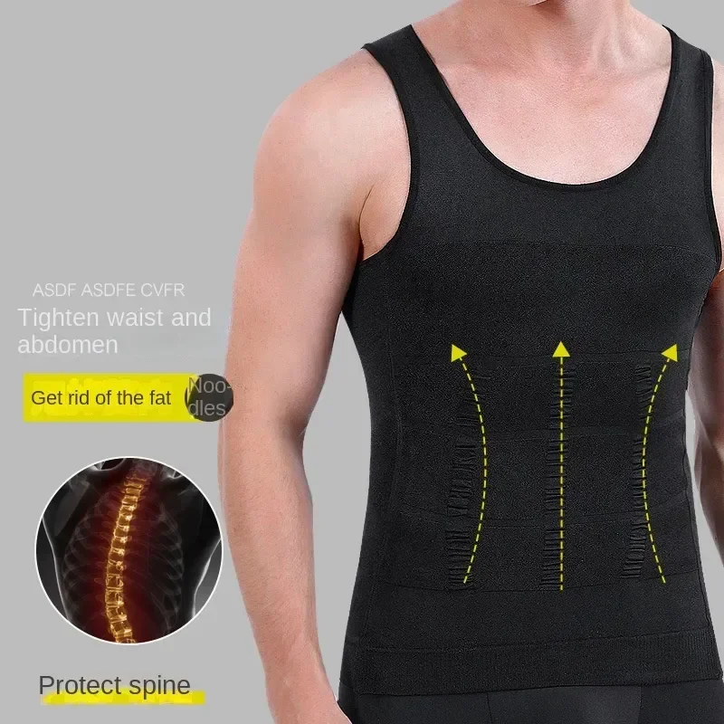 

Male Slimming Tummy Corset Posture Shaper T-shirt Fat Compression Vest Corrector Modeling Burner Men Body Chest Abdomen