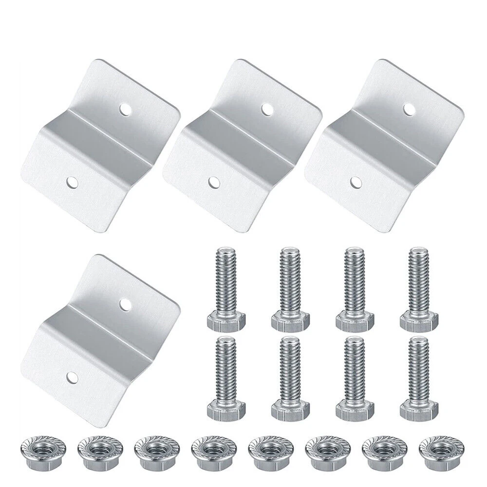 ASelected 8 stuks zonnepaneelbeugel met moeren/schroeven, montagebeugel voor zonnepaneel voor camper, boot, caravan, Z-beugel voor zonnepaneel zwart