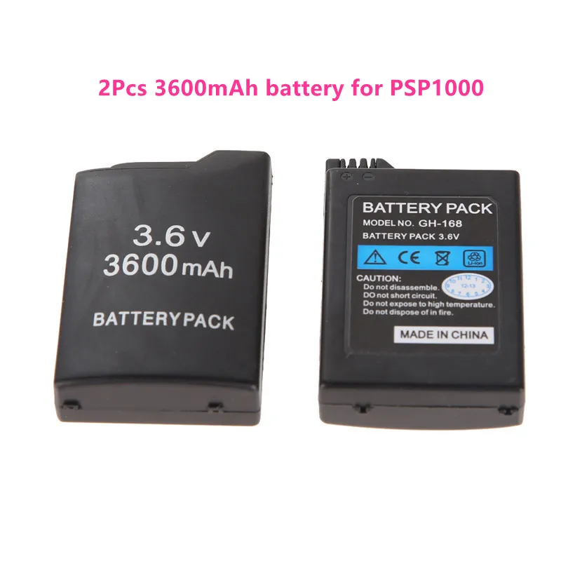 New 2Pcs 3600Mah 3.6V Rechargeable Lithium Ion Battery Pack For Sony Psp1000 Psp 1000 Psp-110 Console Gamepad Batteries