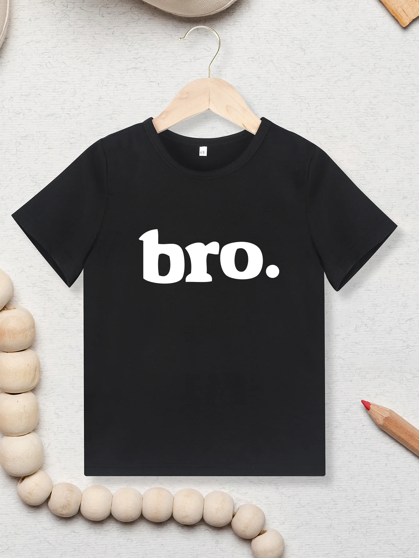 Fashion Girls Boys T-Shirts Top Clothes Oversized Bro Printing Kids Summer T-Shirts New High Quality Child Simple Cool 2