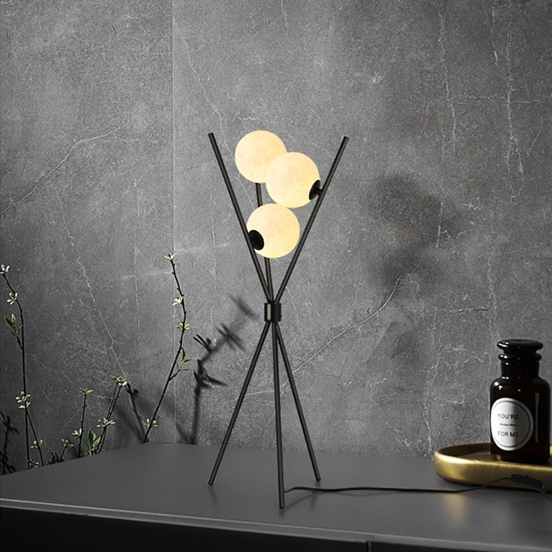

3D Printing Moon Floor Lamp for Living Room Bedroom Sofa Wrought Iron Desktop Table LED Night Light Home Decoration Accessories