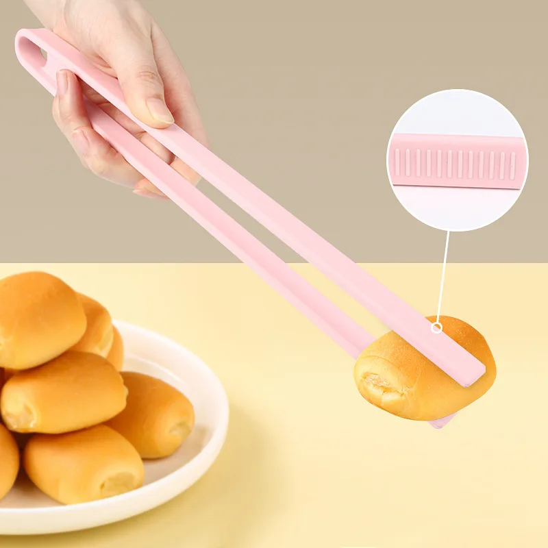 Silicone Tongs Food Toast Trivet Kitchen Non-slip Cooking Clip Clamp BBQ Salad Tools Grill Accessories
