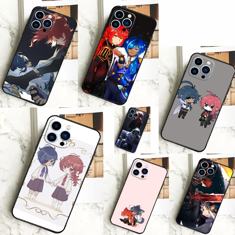 Ударопрочный чехол Kaeya and UV Genshin для iPhone 15 14 13 12 11 Pro Max X XR XS Max 7 8 Plus 12 13 Mini, задняя крышка