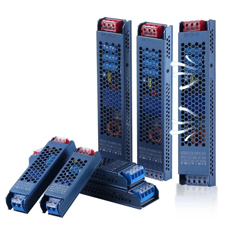 LED 초박형 조명 변압기 AC100V-265V, 전원 어댑터, 스위칭 전원 공급 장치, DC12V 24V, 60W, 100W, 200W, 300W, 400W, 500W
