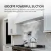 Range Hood Insert 30 inch 600 CFM, Ducted/Ductless Convertible Kitchen Stove Hood with LED Light, 3