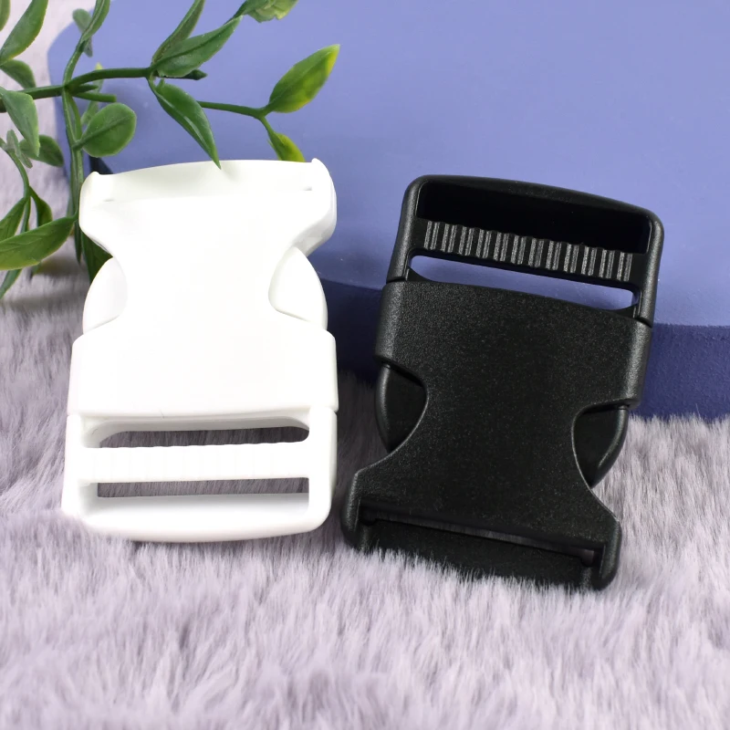 5/10/20Pc 블랙 화이트 퀵 릴리스 버클 10-50mm 백팩 사이드 카라비너 클립 버클 웨빙 스트랩 패스텍스 클립