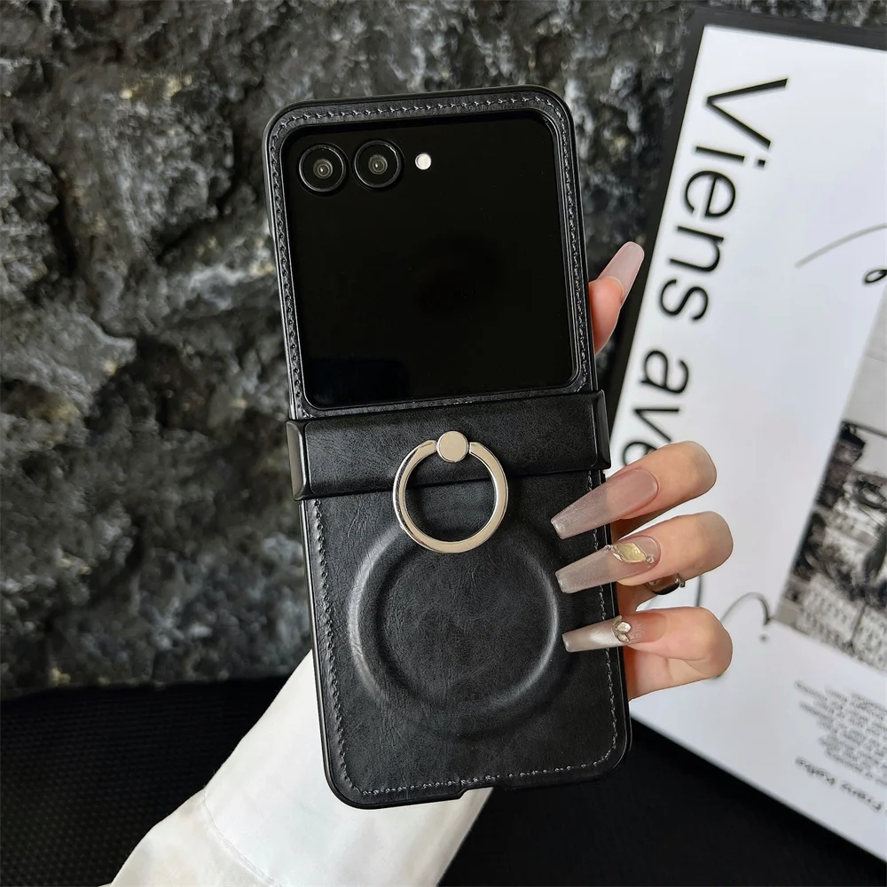 Diamond Ring Bracket Holder Magnetic Phone Case with Full Screen Cover