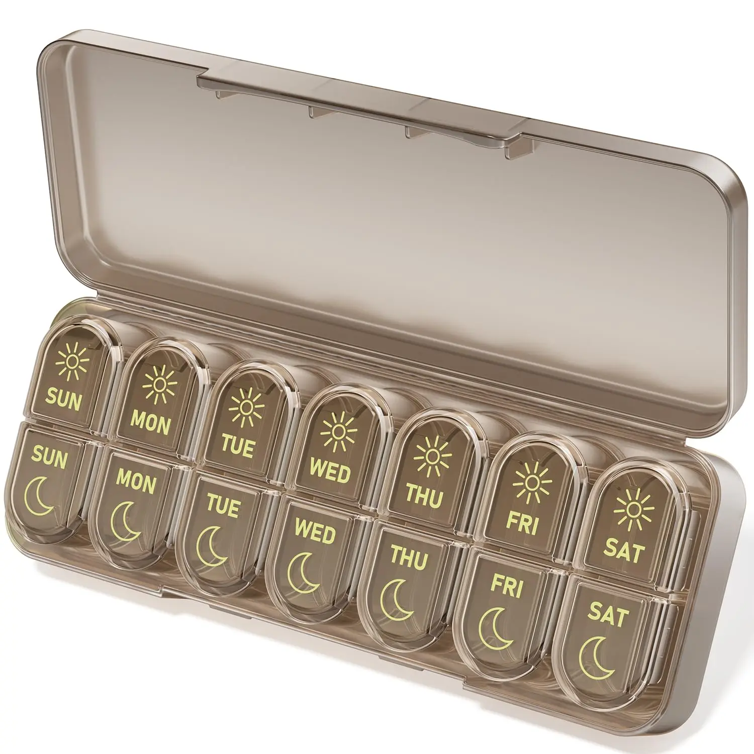 Dual-Compartment Weekly Pill Organizer for Travel & Daily Supplements