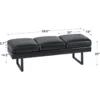 Waiting Room Chairs Faux Leather Office Guest Chair, 59.6 Inches Conference Room Chairs 3 Seats Upholstered Reception Bench, Lob 3