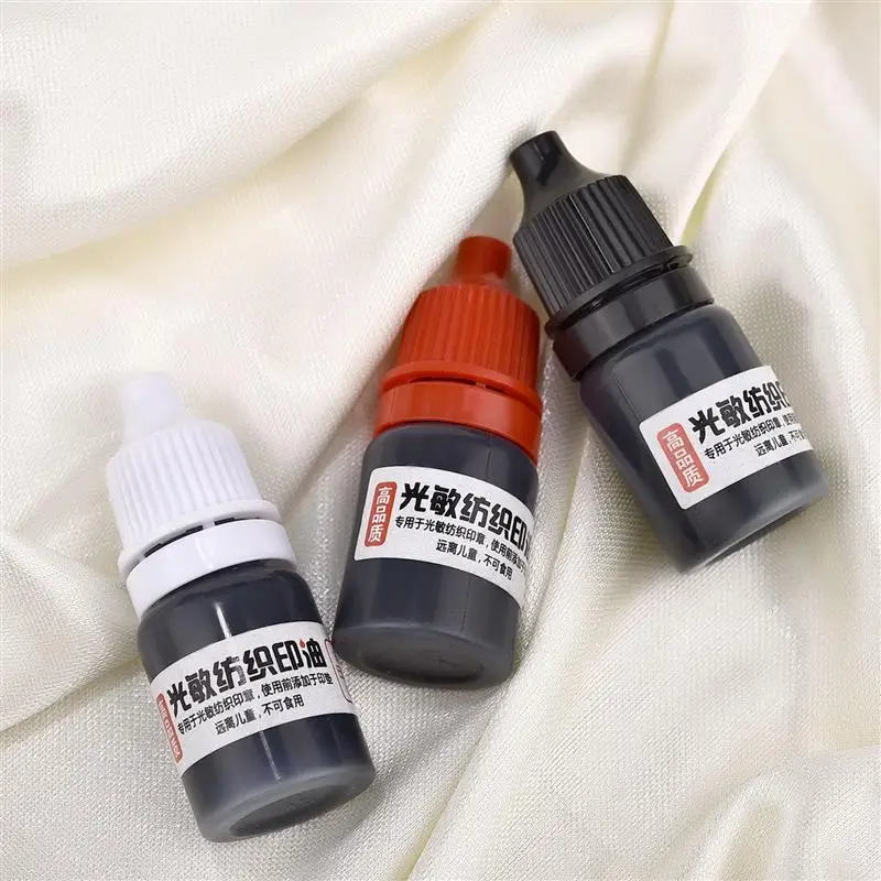 10ml Waterproof Ink for Clothing - Blue, Red, Black - Ideal for Student and Kids' Name Stamps