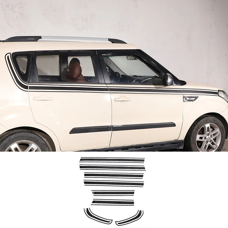ForKiaSoulAM20092010201120122013PVCBlackCarSideBodyTrim