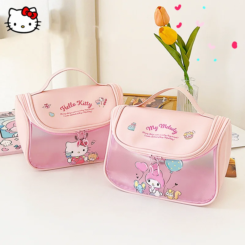 Sanrio Hello Kitty Bolsa De Malla Para Cosméticos | Poliéster Con Cremallera | 21.5 X 13 X 3.5 Cm | Negra