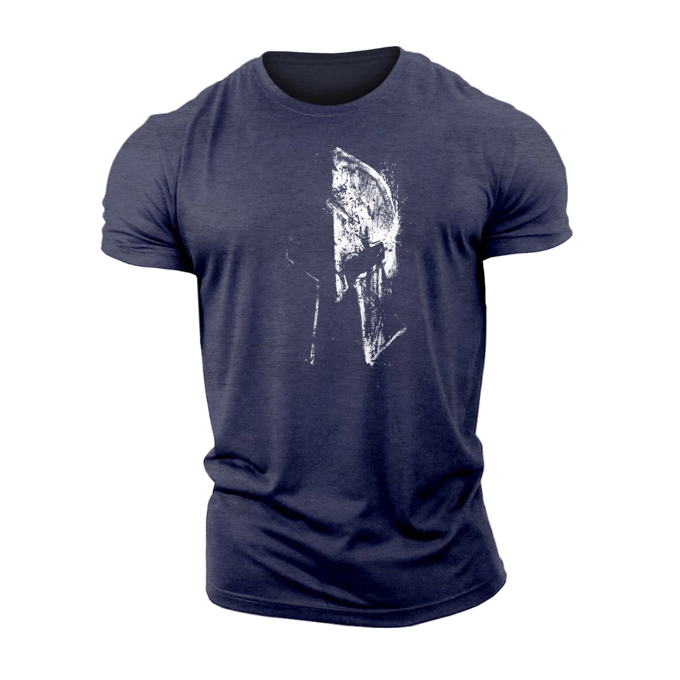 3D Printing Spartan Faded Helmet - Gym T-Shirt High Quality Cotton Casual Men's Short Sleeves Top Muscle Man Tough Guy T-Shirt