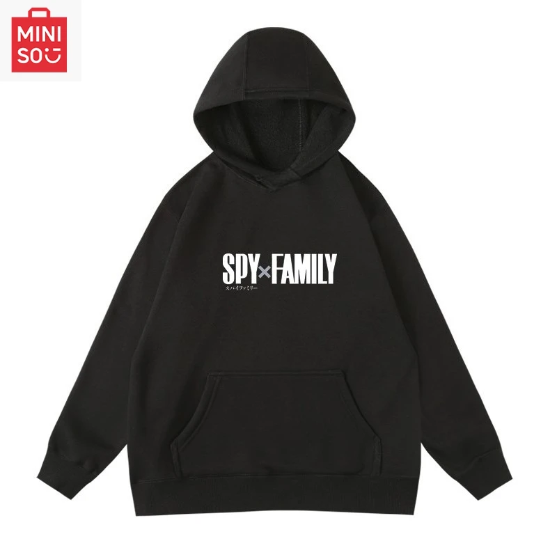 MINISO co-branded SPYÃ—FAMILY Anya Forger print hoodie, loose cartoon, multi-functional, casual and cute girl