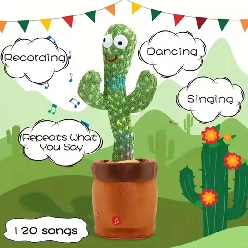 Fun Dancing Talking Cactus Toys For Toddlers Boys Girls Babies Gifts Singing Mimicking Recording Repeating Interactive Kids Toys