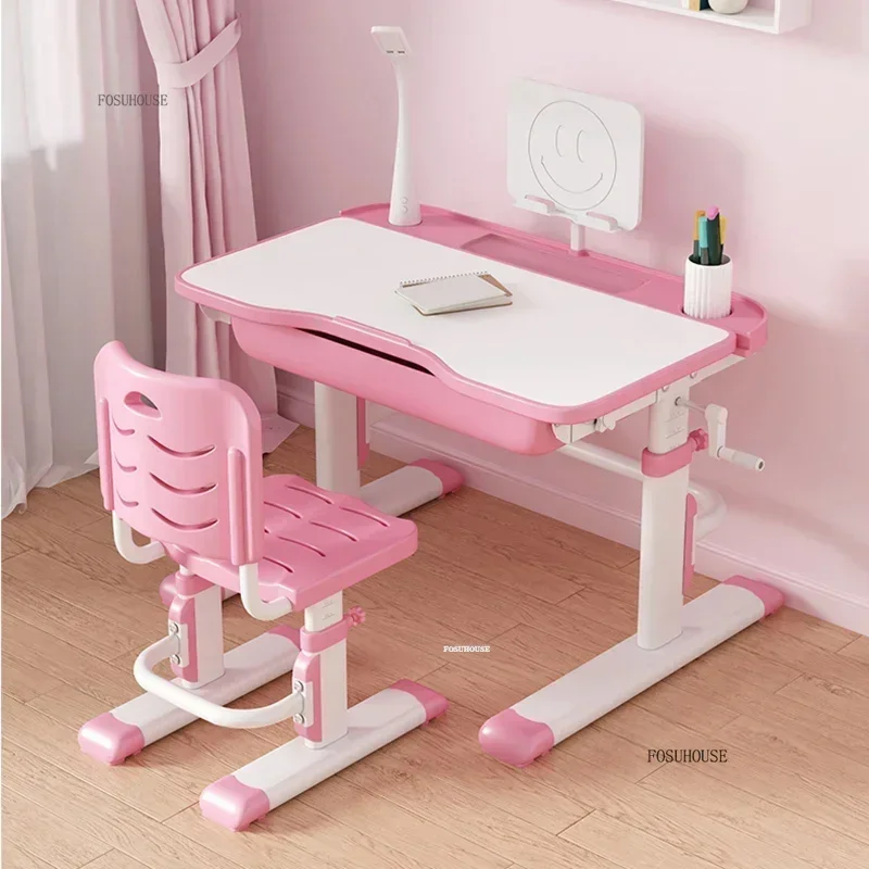 Children Tables Primary School Student Writing Desks Home Room Desks Simple Children's Table and Chair Lifting Table Set