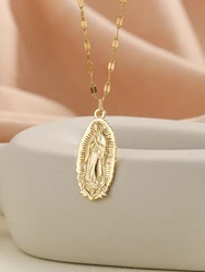 Santa Maria Series Necklace with Micro-Inlaid Zircon Stones in Vibrant Religious Fashion (TP-04027-01)