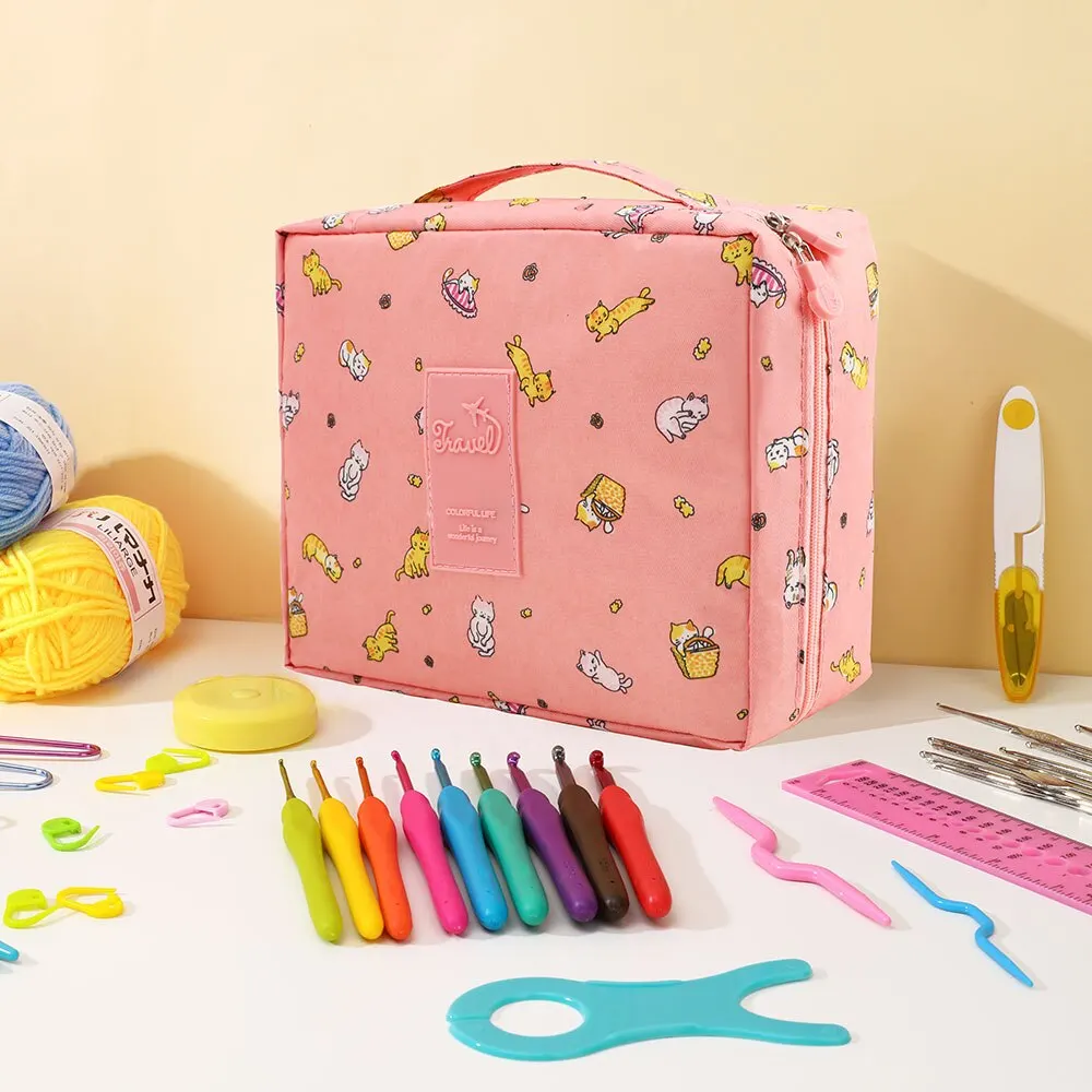 Beginner Crochet Kit with Multi-Color Portable Storage