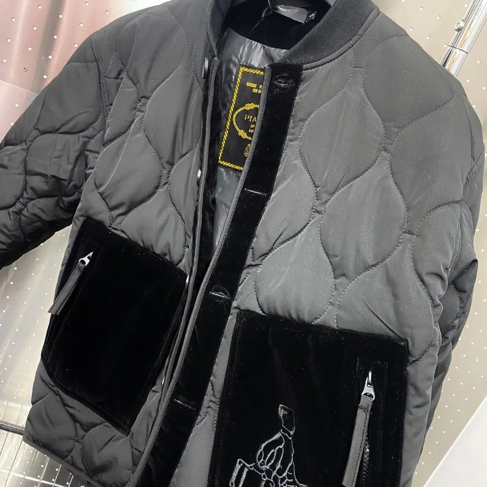 Men Clothing Winter Quilted Jacket Big Pocket Stand Collar Bomber Jacket Parkas Single-breasted Cotton-padded Jacket Warm Coat