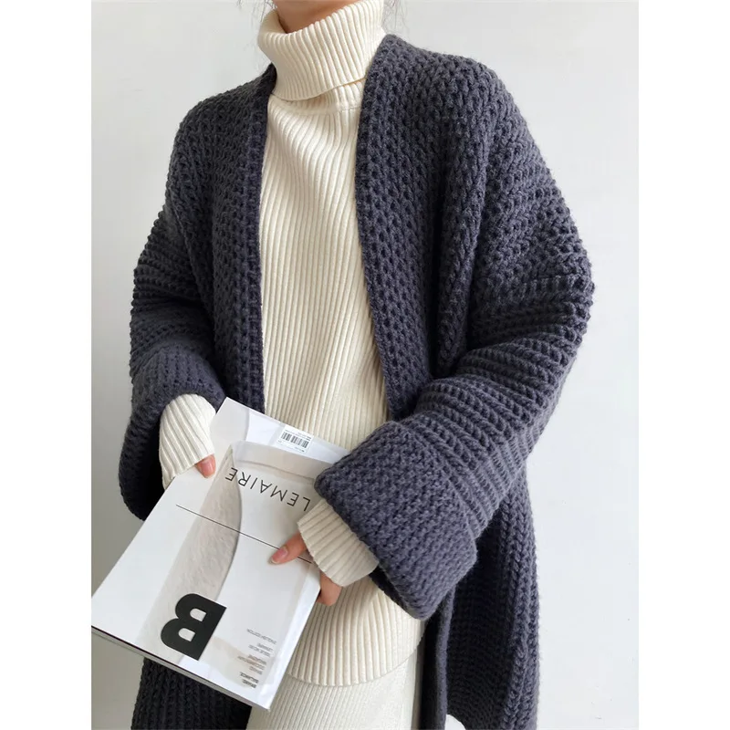 Women Loose Knitted Sweater Casual Long Sleeve