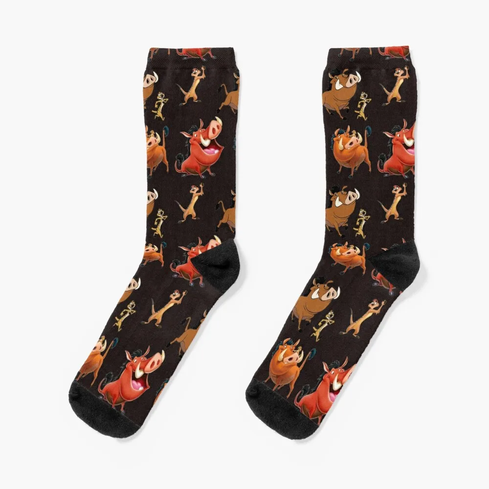 

Носки Pumba и Timon, забавные мужские носки, чулки, мужские зимние термоноски, хоккей