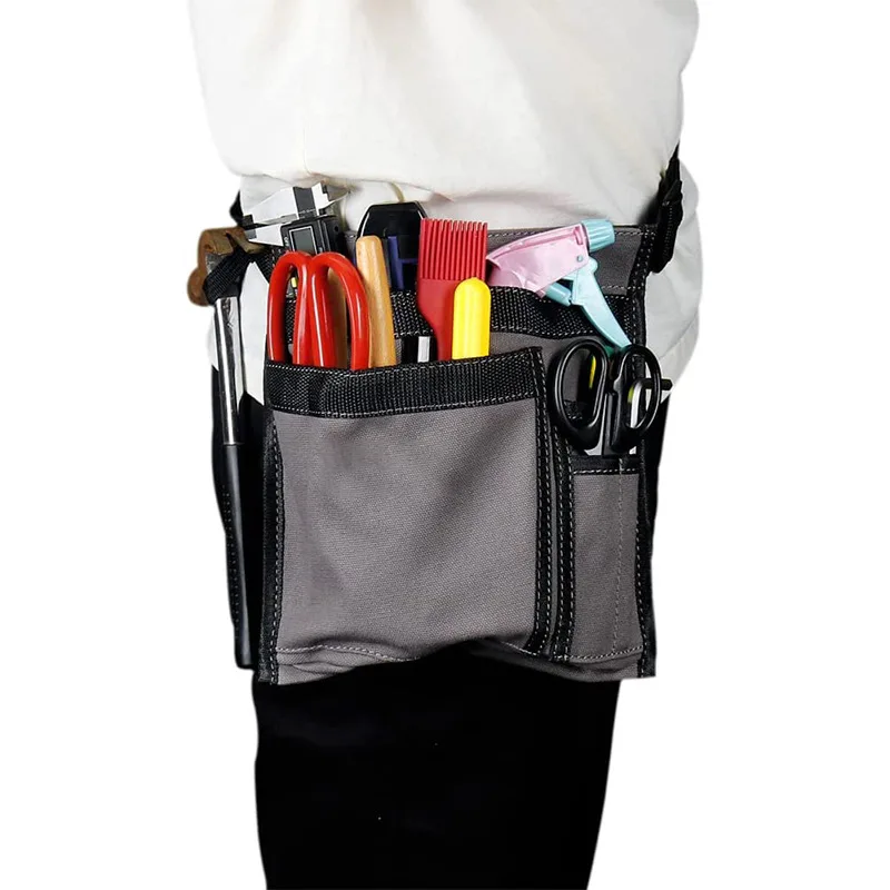 Verstellbare Taille, Schreiner- und Elektriker-Werkzeugschürze, multifunktionale Canvas-Gürteltasche mit mehreren Taschen für Männer und Frauen – Detail 2