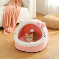 Lit universel quatre saisons pour chat, maison pour chat, lit doux et confortable pour animaux de compagnie, sac de couchage pour chiot, tente pour animaux, panier-habitat 3