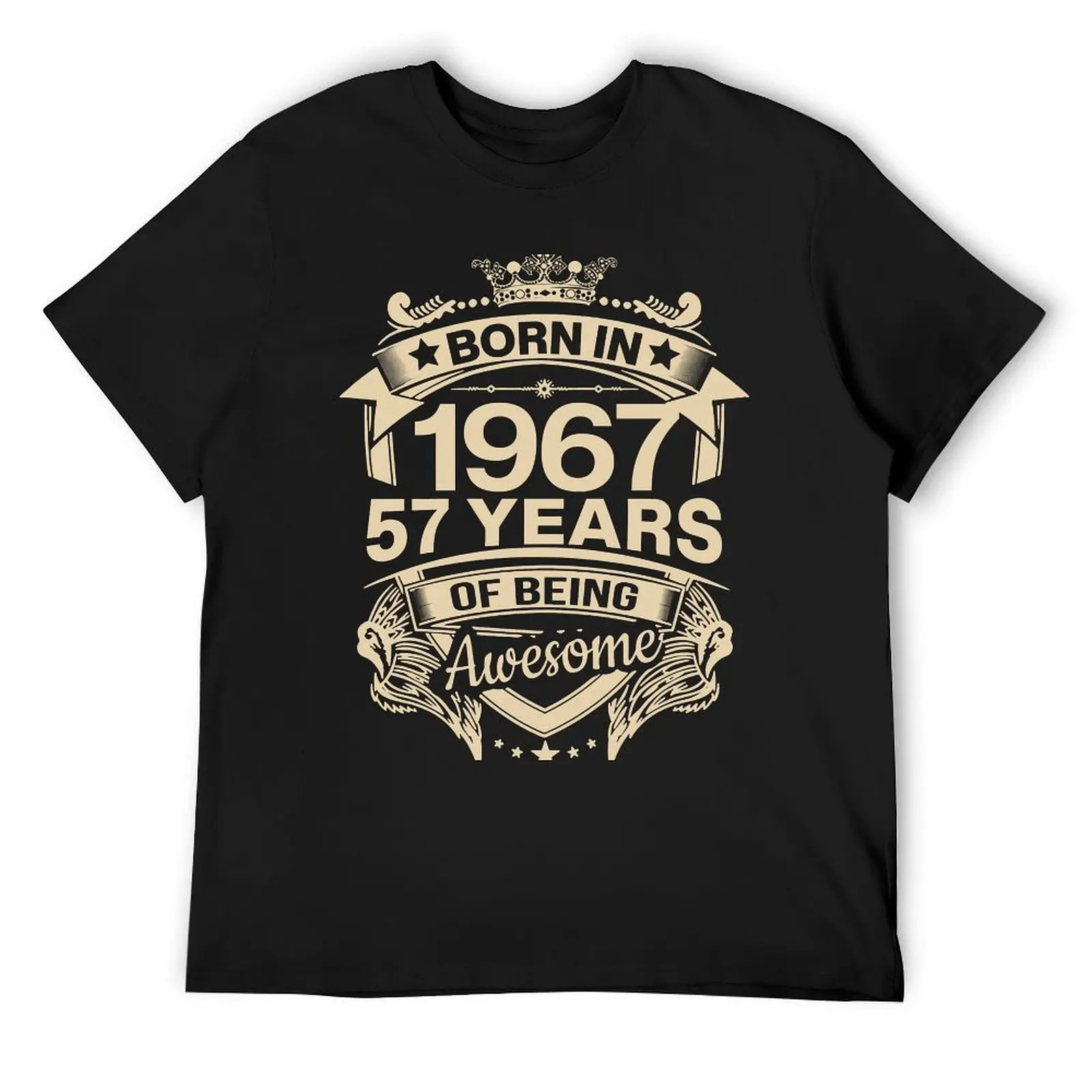 1967 태어난 57 세 생일 선물 티셔츠, 하라주쿠 반팔 티셔츠, 100% 코튼 그래픽 티셔츠 상의
