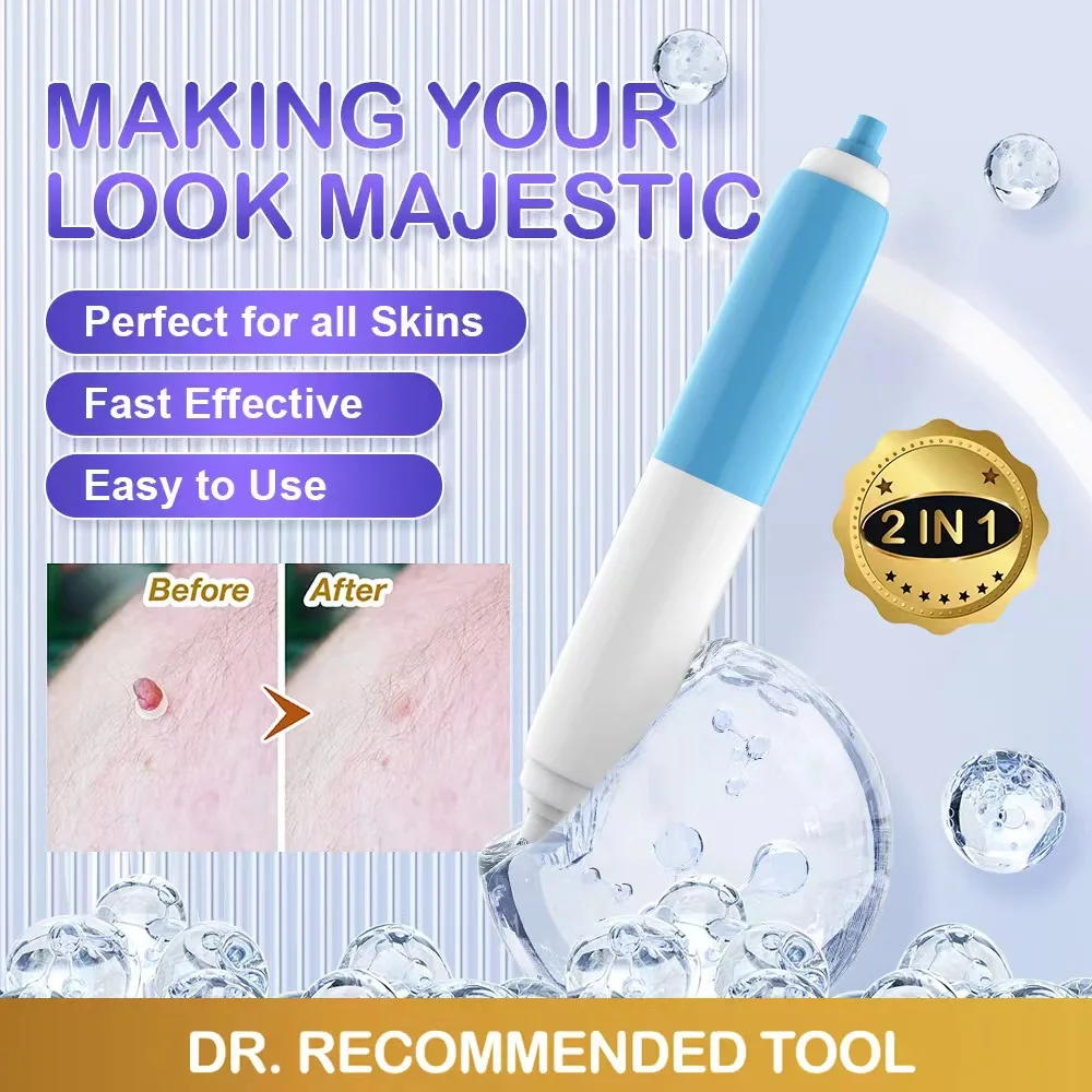 2 In1 Painless Auto Skin Tag Mole Wart Removal Kit Cleaning Tools Face Skin Care Body Wart Dot Treatments Remover Beauty Health