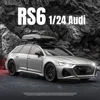 1:24 Audi RS6 TRAVEL EDITION High Simulation Diecast Metal Alloy Model car Sound Light Pull Back Collection Kids Toy Gifts 1