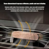 Auto Air Outlet Perfume Freshener Car Aroma Diffuser Vent Clip Wood Essential Oil Aromatherapy Holder with Fiber Diffuser Sticks 2